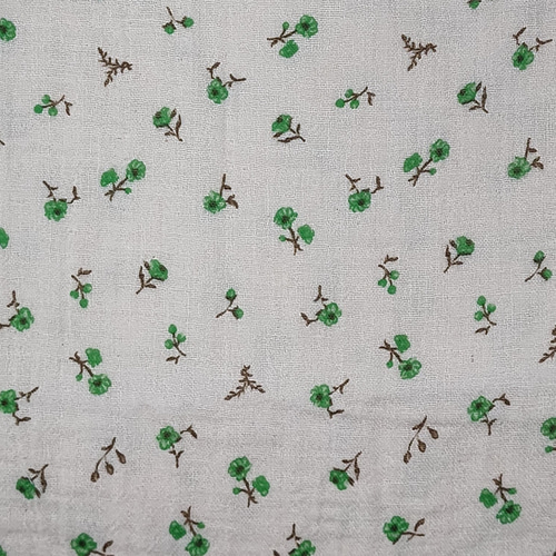韓国製 大幅 花柄 花の枝 生地 コットン100％ ダブルガーゼ Gauze