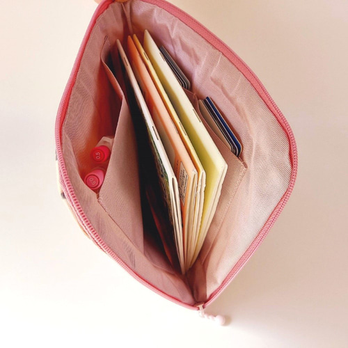 見易い！出し入れ簡単！L字ファスナー ふんわり母子手帳ケース 医療証