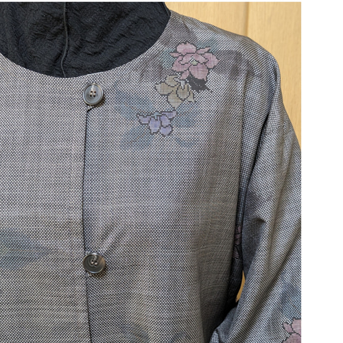 SOLD 着物リメイク リバーシブルコート 大島紬 FREE SIZE