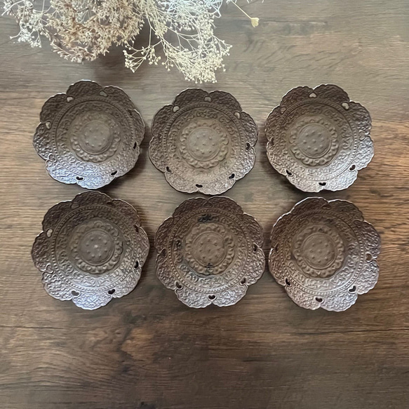 使い勝手の良い antique その他キッチン小物 鋳物茶托6枚 art 通販 nozomi その他