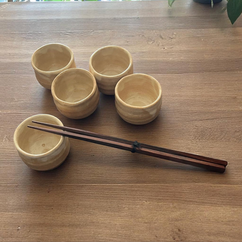 萩焼萩殿窯猪口 煎茶碗5客 湯呑み antique art nozomi 通販 18403591