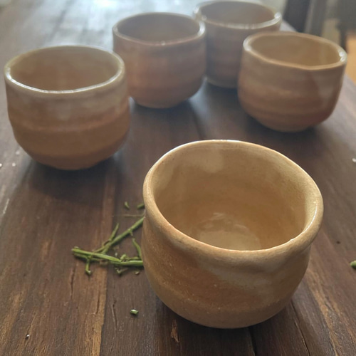 萩焼萩殿窯猪口 煎茶碗5客 湯呑み antique art nozomi 通販 18403591