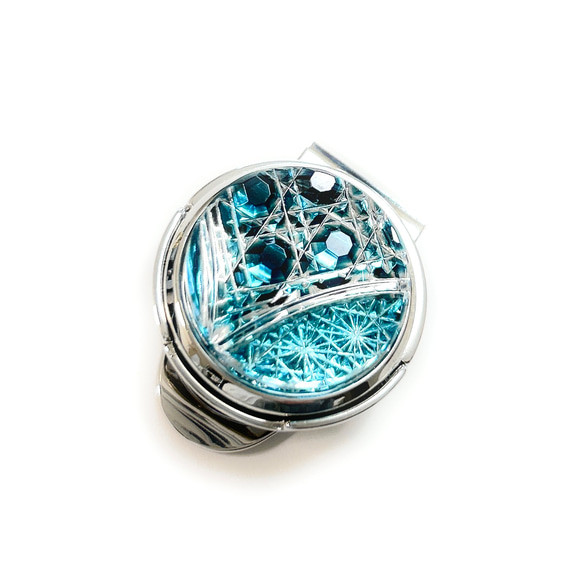 「上昇気流」東京切子ゴルフマーカー　幸運守護　ダークブルー 4枚目の画像