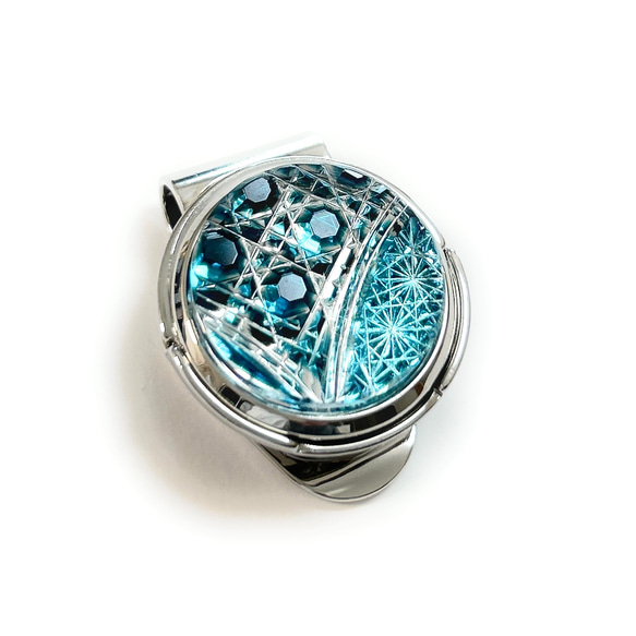 上昇気流」東京切子ゴルフマーカー 幸運守護 ダークブルー その他雑貨