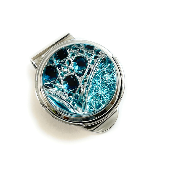 「上昇気流」東京切子ゴルフマーカー　幸運守護　ダークブルー 8枚目の画像