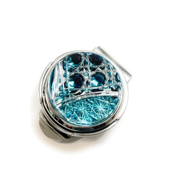 「上昇気流」東京切子ゴルフマーカー　幸運守護　ダークブルー 3枚目の画像