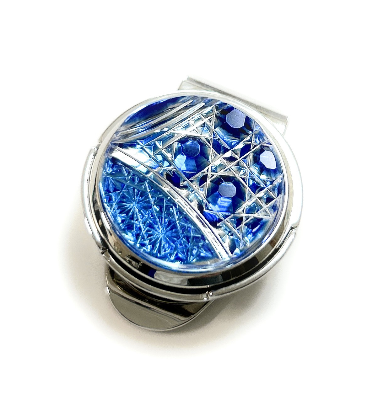 「上昇気流」東京切子ゴルフマーカー　幸運守護　ブルー