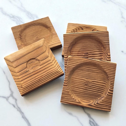 天然素材木製正方形茶托5枚 スクエアコースター その他キッチン小物
