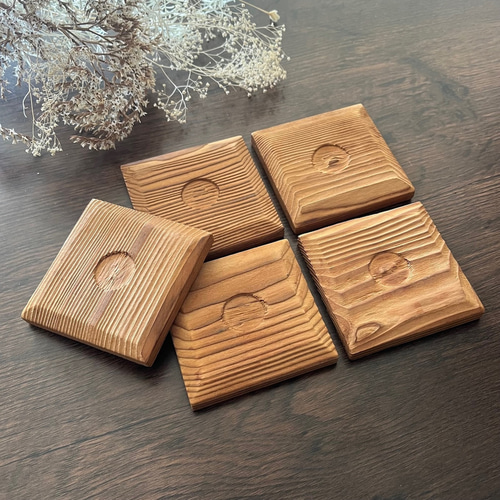 茶托 木製 5個セット 紫檀木茶托 唐木 5枚セット 唐木茶托 5個