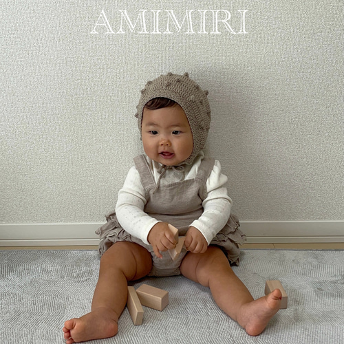 ぽこぽこボンネット♡beige ベージュ ベビー キッズ 鍵編み クロシェ 