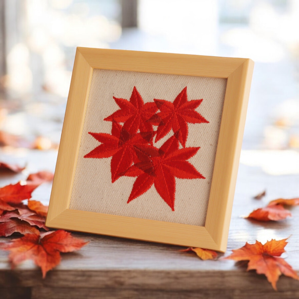 二十四節気飾り「紅葉」小雪 インテリア刺繍額 その他インテリア雑貨
