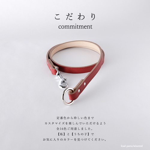 16色 リードパーツ 美しい色味の本革 イタリアン レザー 小型犬 大型犬