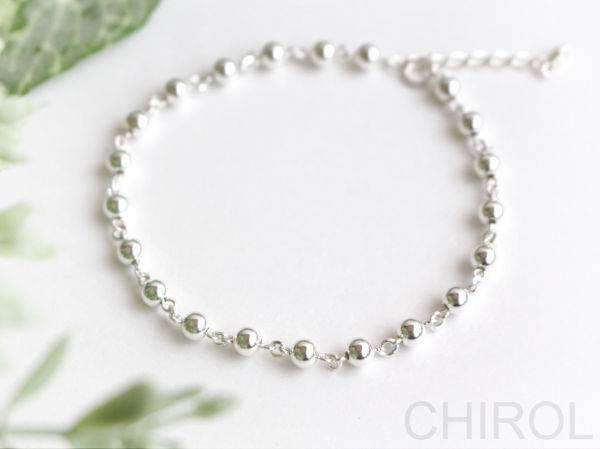 Silver ラウンドビーズ ブレスレット(4mm)  / SV925