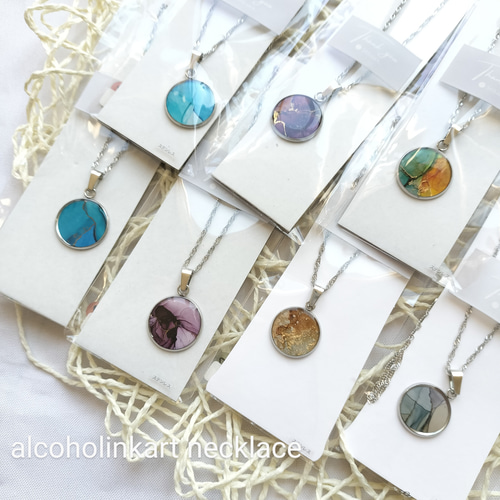 アルコールインクアート ネックレス 60cm 医療用サージカルステンレス