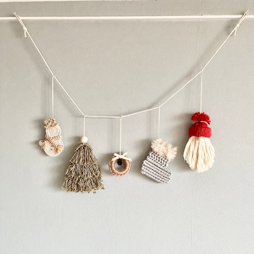 マクラメ☆クリスマス☆ガーランド(white) マクラメ クリスマスガーランド ガーランド MACRAME ZUKKO 通販