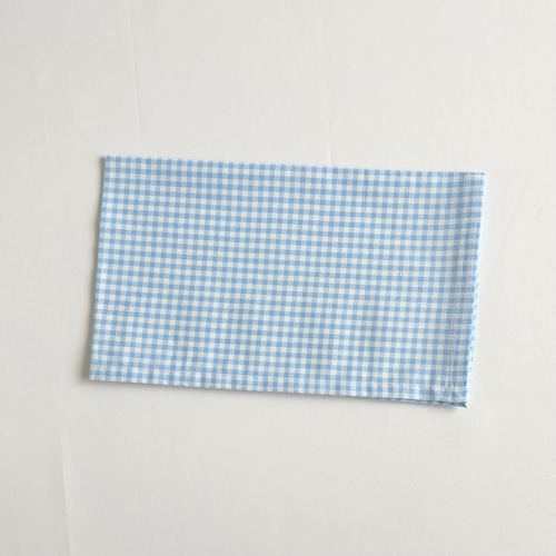 リボン刺しゅうブルー 給食セット 給食袋 ランチョンマット 花柄 巾着