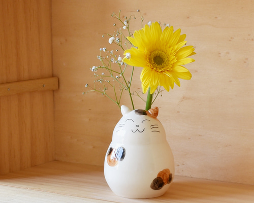 ミケネコ 一輪挿し 一輪挿し・花瓶・花器 陶 華工房 通販 18404850