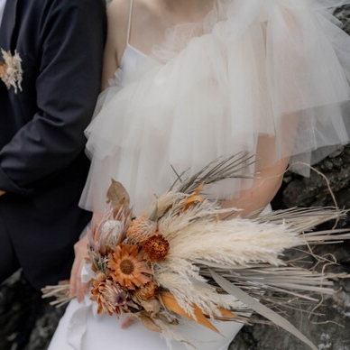 実例写真！トップス ショルダー型  アイボリー  ソフトチュール  可愛い 色直し 花嫁/ウェディングドレス 前撮り