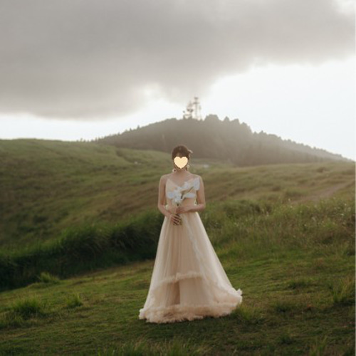 実例写真！カラードレス パーティードレス キャミソール Vネック  