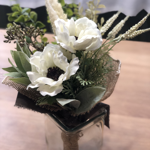 白いアネモネのスワッグ 模様替え お部屋 玄関 インテリア おしゃれ