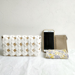 【8色より選べる】大人かごバッグ スマホ ショルダー クラッチ  2way  ギフトにもおすすめ 6枚目の画像