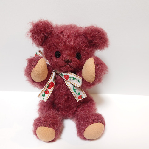 ストロベリージャムモヘア テディベア 19cm ぬいぐるみ yukumao 通販