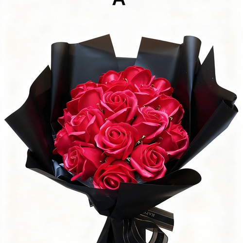 18本赤バラフラワー新作豪華花束バラソープフラワーインテリア造花母の