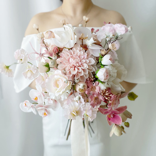 即納品可能】梅ブーケ マグノリアブーケ ピンクブーケ 前撮りブーケ