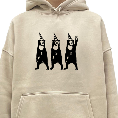 マレー熊 裏起毛 パーカー ビッグシルエット メンズ レディース