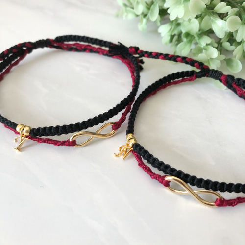 ペア価格】お揃いで身につける刺繍糸で制作したペアアンクレット