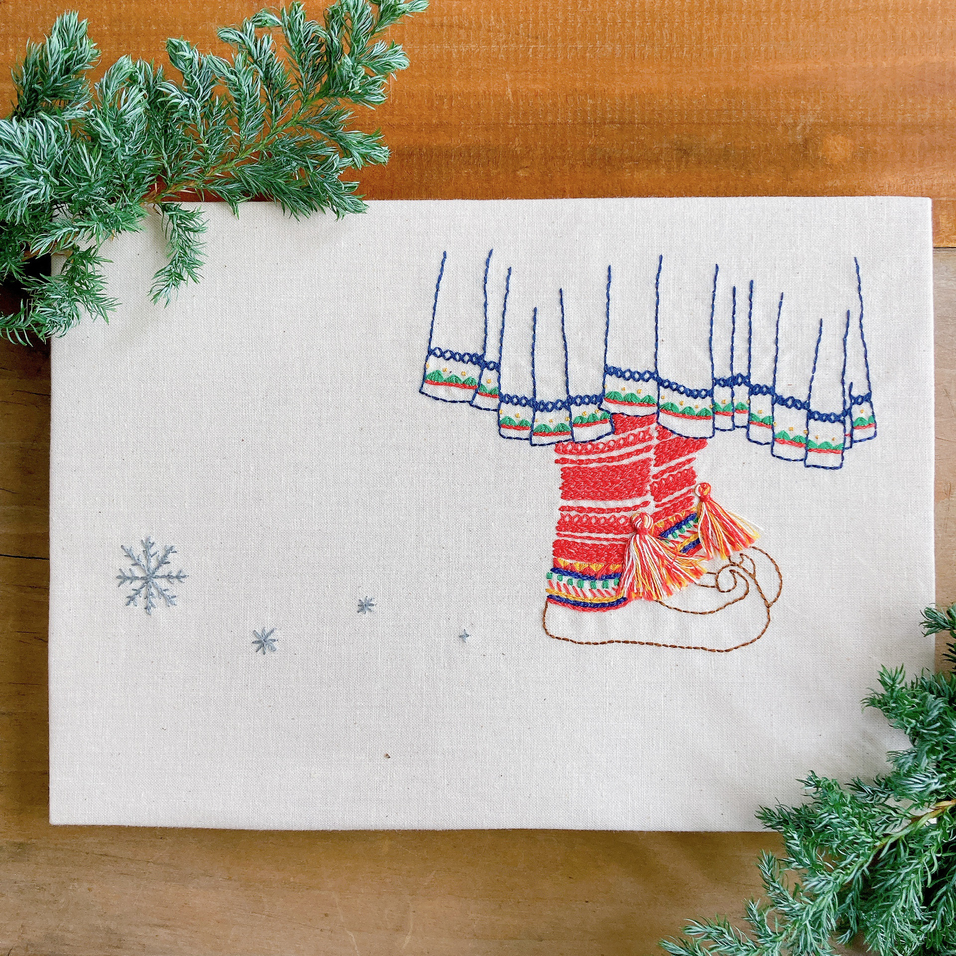 ✳︎刺繍ファブリックパネル✳︎『北欧ラップランド/lapland』