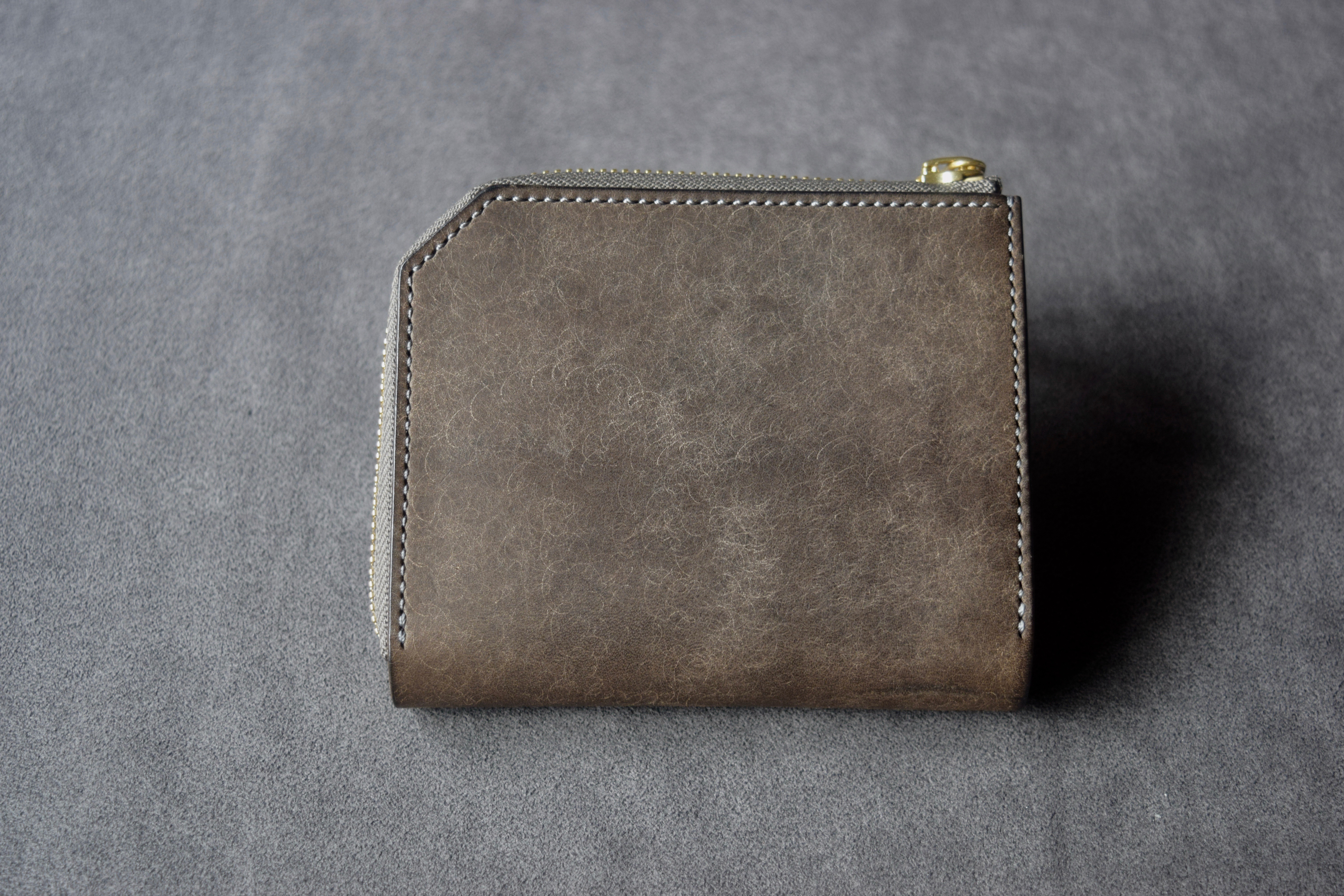 [受注生産品] No.001M [L-Zipper Half Wallet] regular グレー(GRAY)