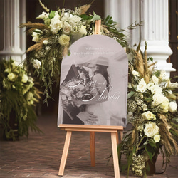 オーダー受付パネル♡時を刻むワンダーランド❤︎レアパネル 5日以内発送可】ウェルカムボード・パネル印刷 │アーチ型│結婚式 前