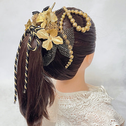 ヘアクリップ Uピン（ガーランドリボン 水色） ロリィタ ヘアメ