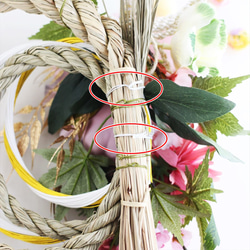 ・お正月飾り しめ縄 2WAY スワッグ＜ピオニー ピンク＞ アートフラワー しめ縄飾り 6枚目の画像