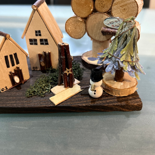 ミニチュア 切り株 ハンドメイド 置き物