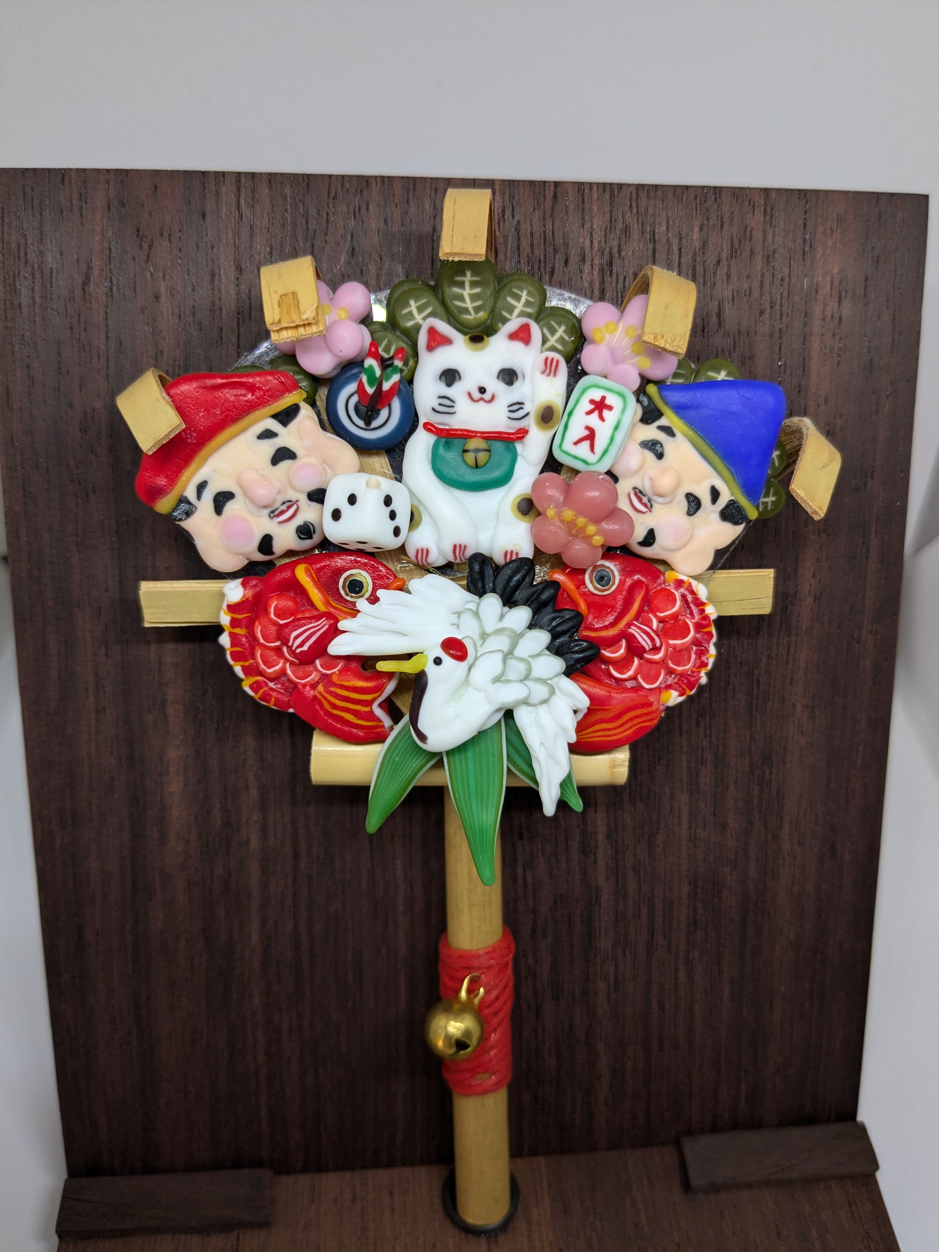 福を集める豆熊手　恵比寿さま、大黒さま