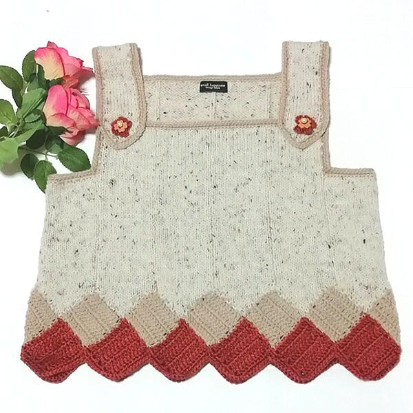 カシミヤツイードの手編みべストII