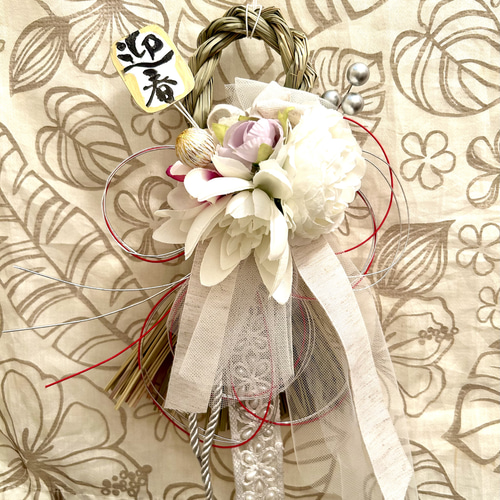 ◤589»◤完売しました◢ 2025✤お正月しめ縄飾り✤ホワイトカラー*天使