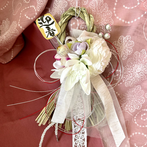 ◤589»◤完売しました◢ 2025✤お正月しめ縄飾り✤ホワイトカラー*天使