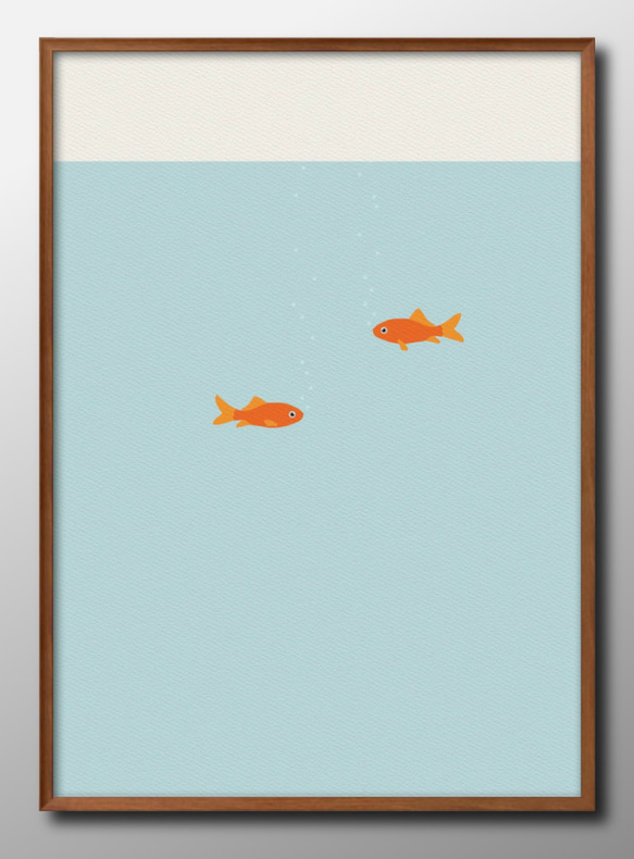 15329□ポスター アート 絵画『金魚 ゴールドフィッシュ』北欧