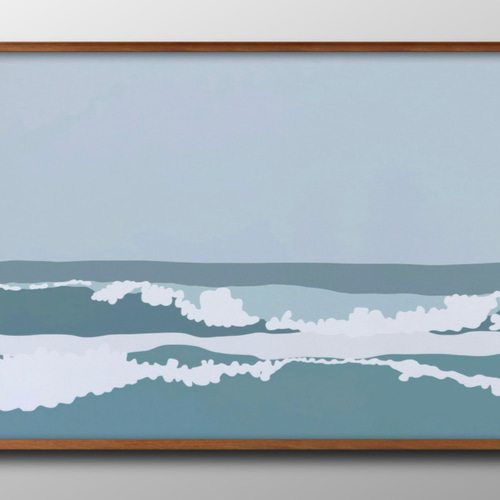 15327□ポスター アート 絵画『波 海 サーフ 夏』北欧 A3 イラスト