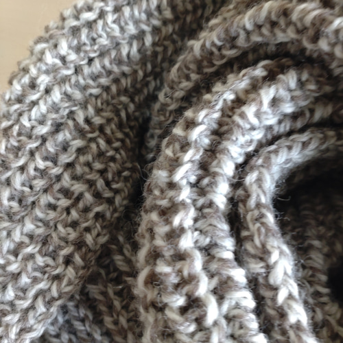 10%OFF】ブリオッシュ編みのたっぷりマフラー ミックスブラウン