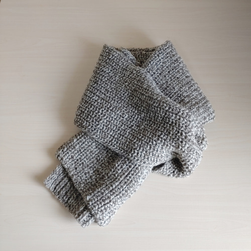 10%OFF】ブリオッシュ編みのたっぷりマフラー ミックスブラウン