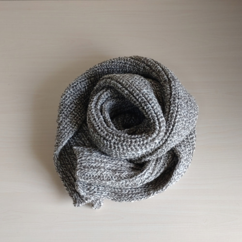 10%OFF】ブリオッシュ編みのたっぷりマフラー ミックスブラウン