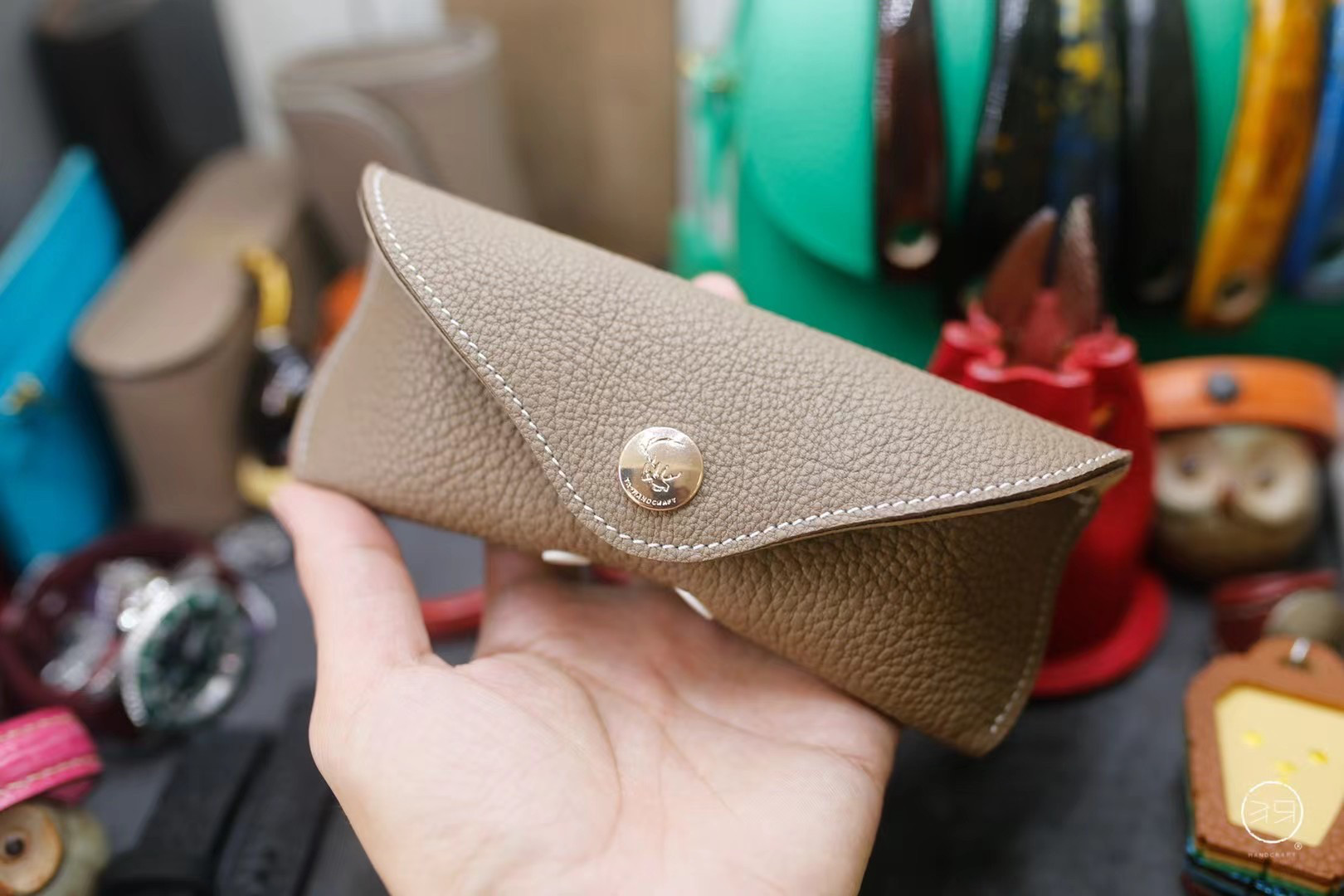 メガネケース ハンドメイド「Woolウル」犽ハンドメイド製品 オリジナルデザイン レザーグッズ