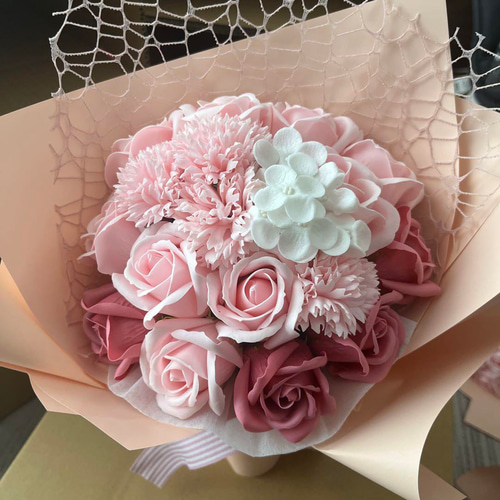 ハンドメイド花束綺麗バラソープフラワーインテリア花束造花成人式