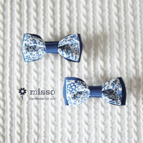 リバティ柄 ヘアクリップ 滑り止め ベビーヘアクリップ＆ヘアゴム_リバティ_滑り止め付_no.1007