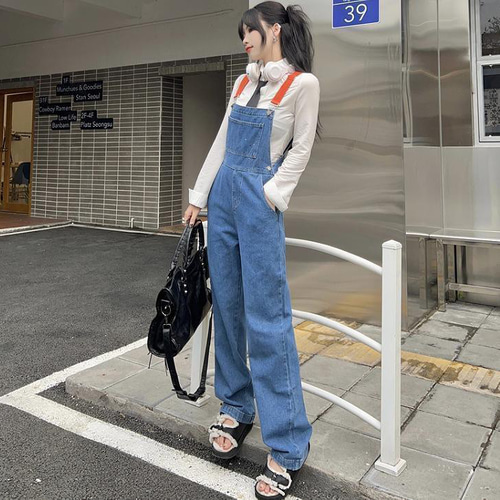 大きいサイズ レディース オーバーオール サロペット デニム