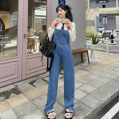 大きいサイズ レディース オーバーオール サロペット デニム